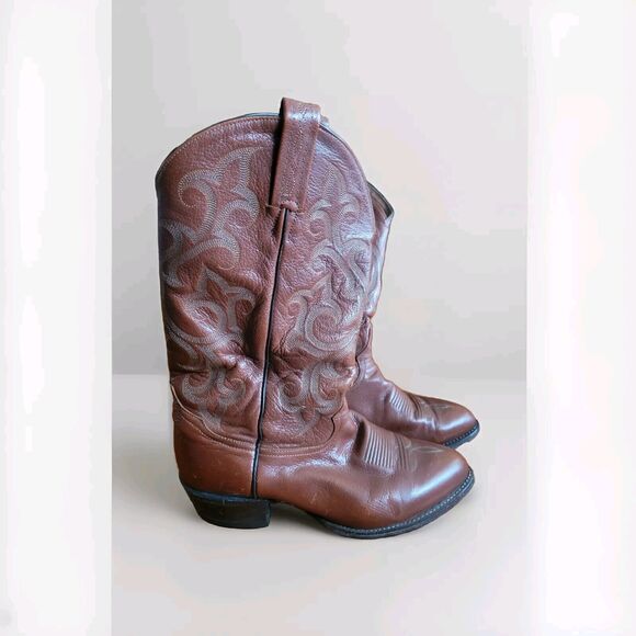 Vintage Tony Lama Brown Western Cowboy Boots Men’s Size 10.5 D